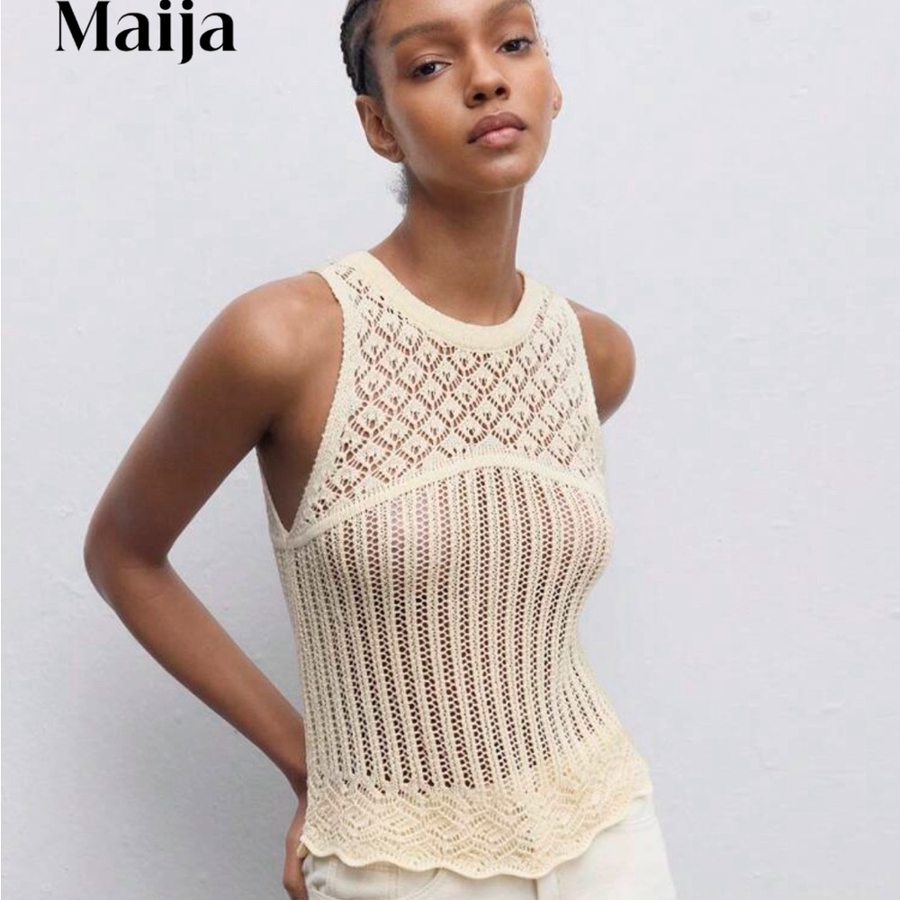 Yellow Knit Sleeveless Top